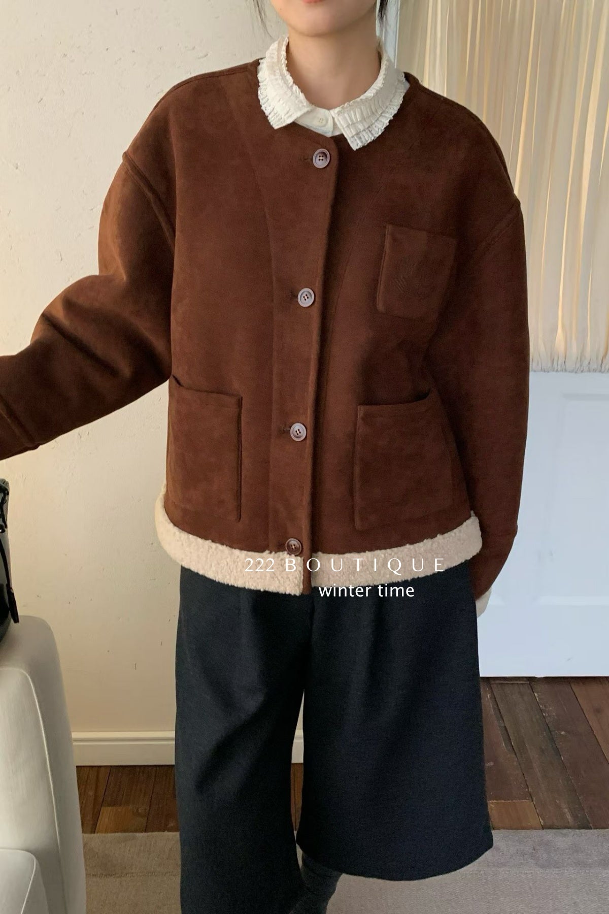 19a92 Suede shearling jacket