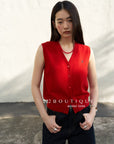 20a34 V-neck wool vest