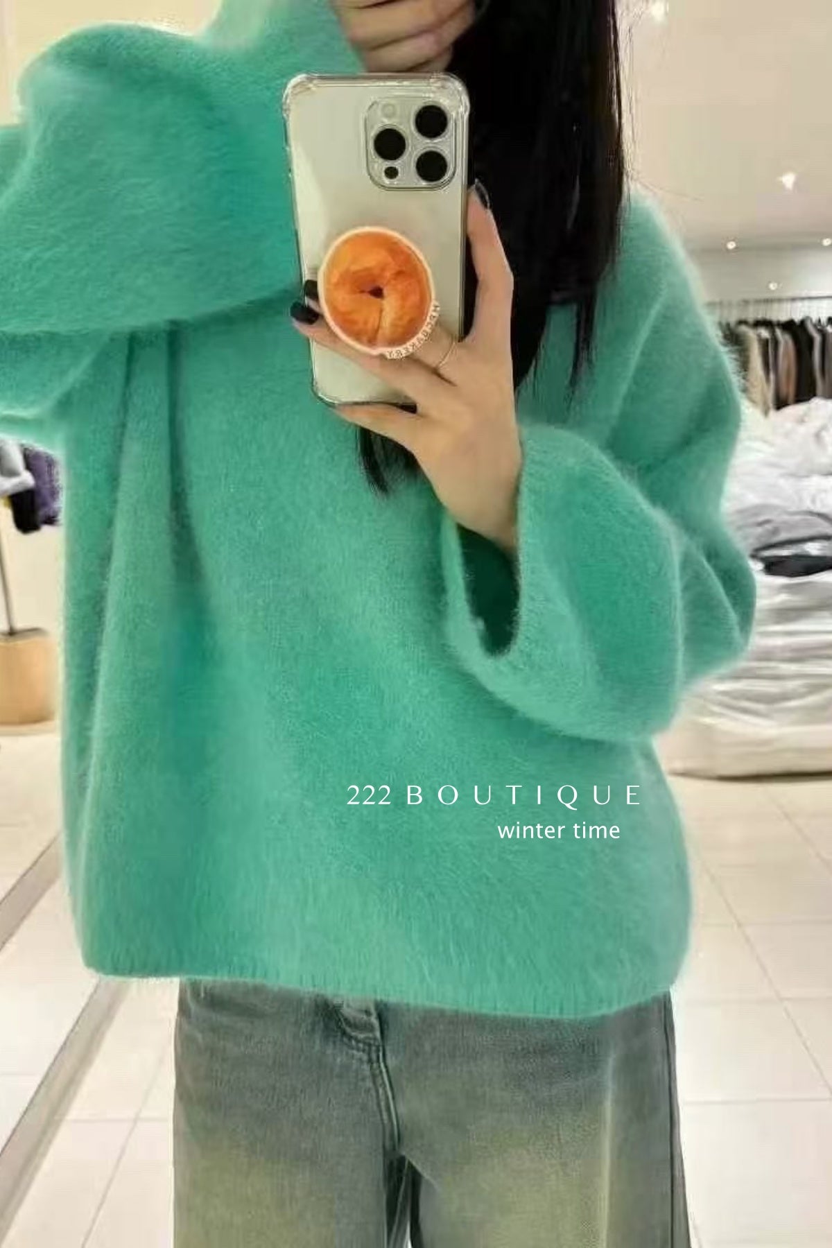 19a90 Rabbit-fur knit sweater