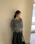 19a100 Cashmere patterned cardigan