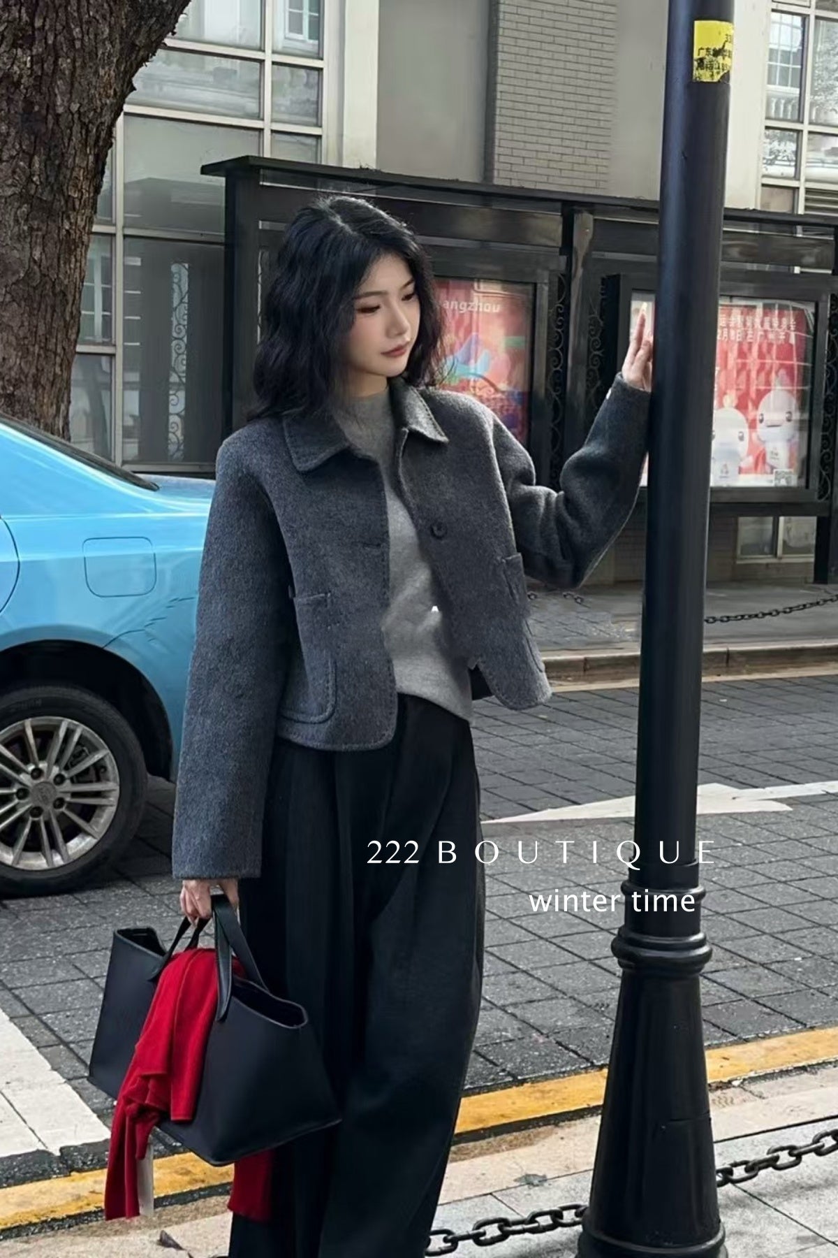 20a117 Hand-stitched cashmere wool coat