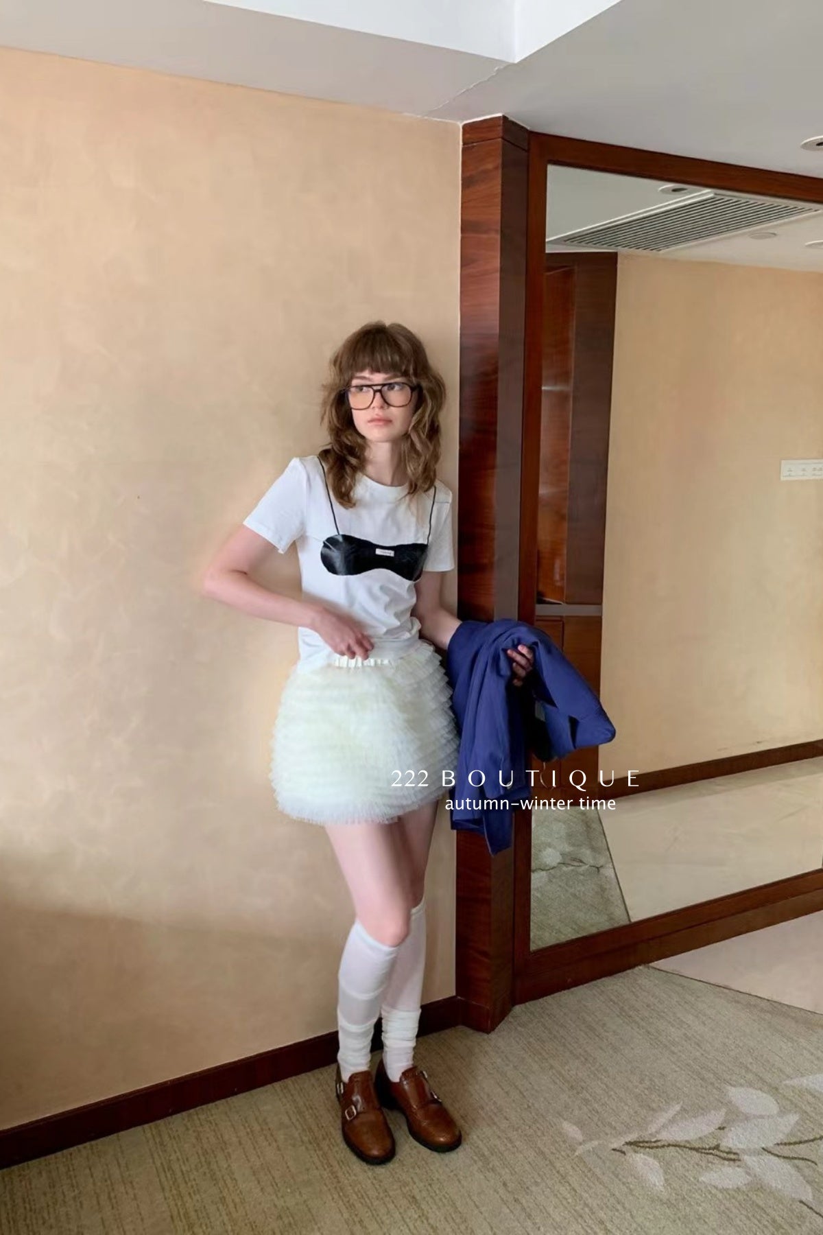 17v10 Tiered pleated mini skirt