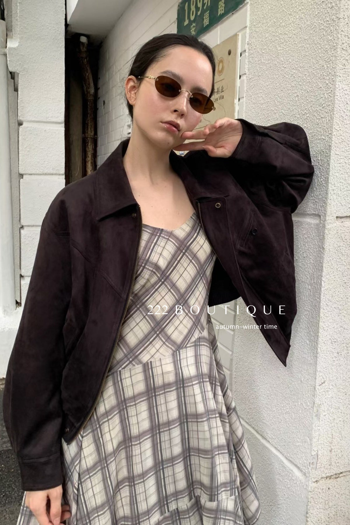 18a43 Suede fleece jacket