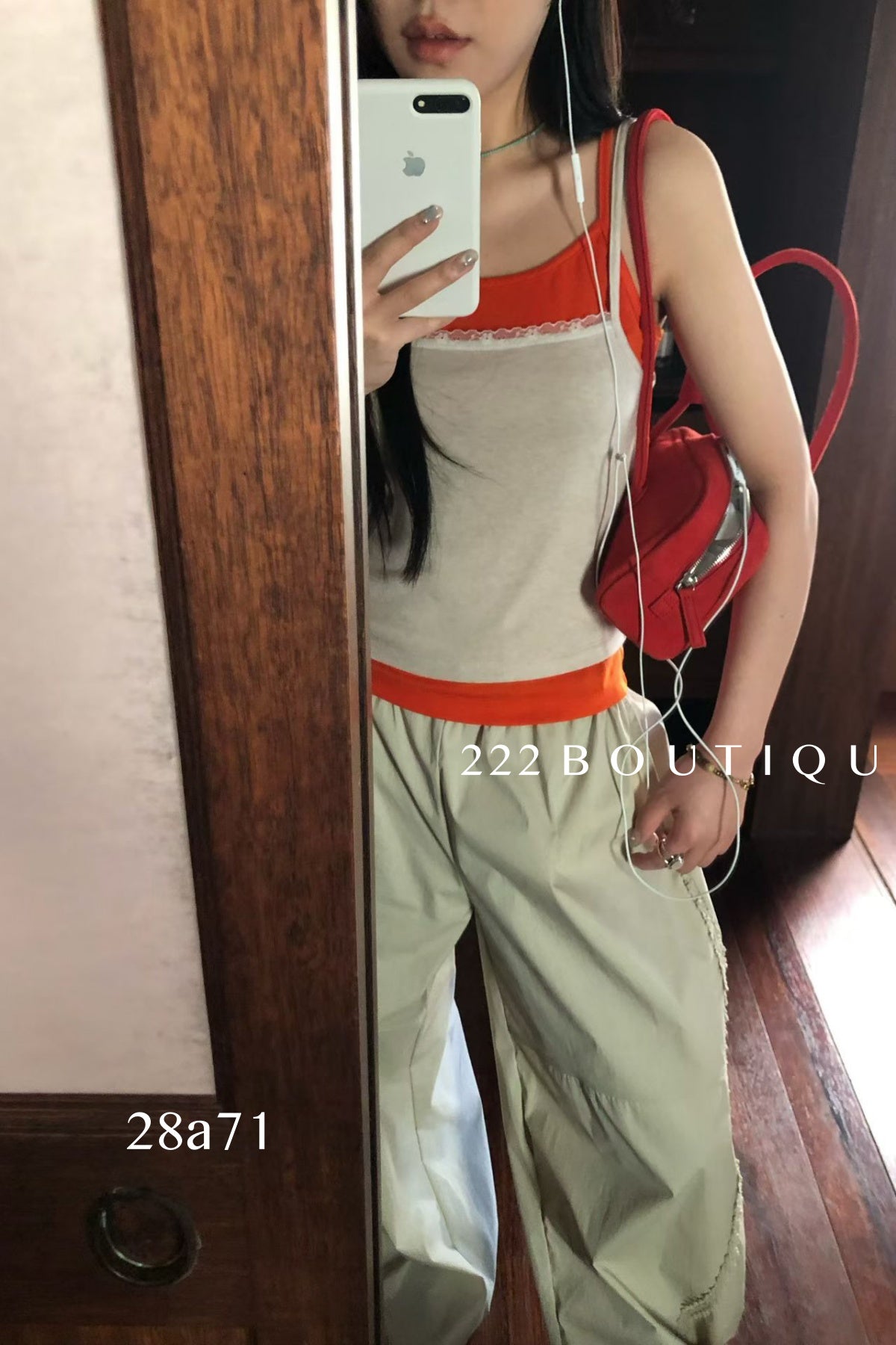 28a71 - CONTRAST KNIT CAMI