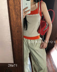 28a71 - CONTRAST KNIT CAMI