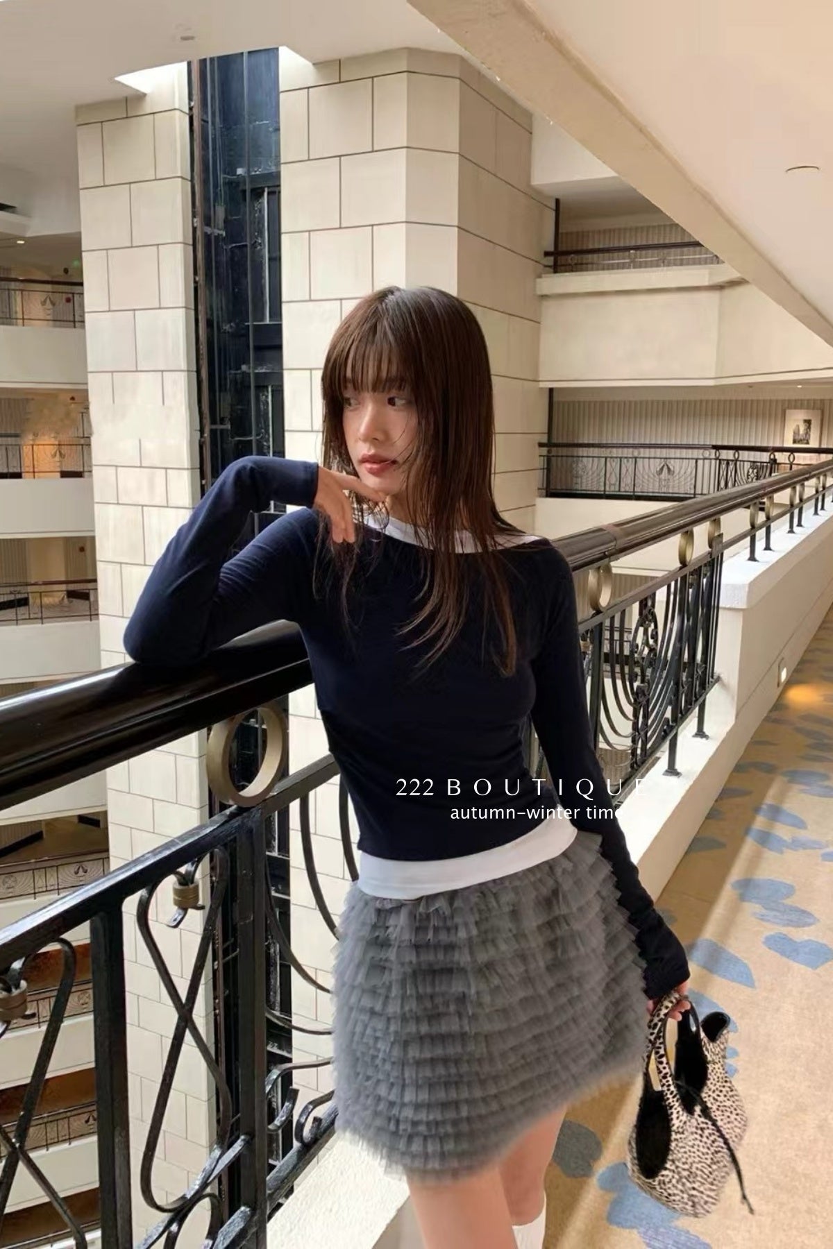 17v10 Tiered pleated mini skirt