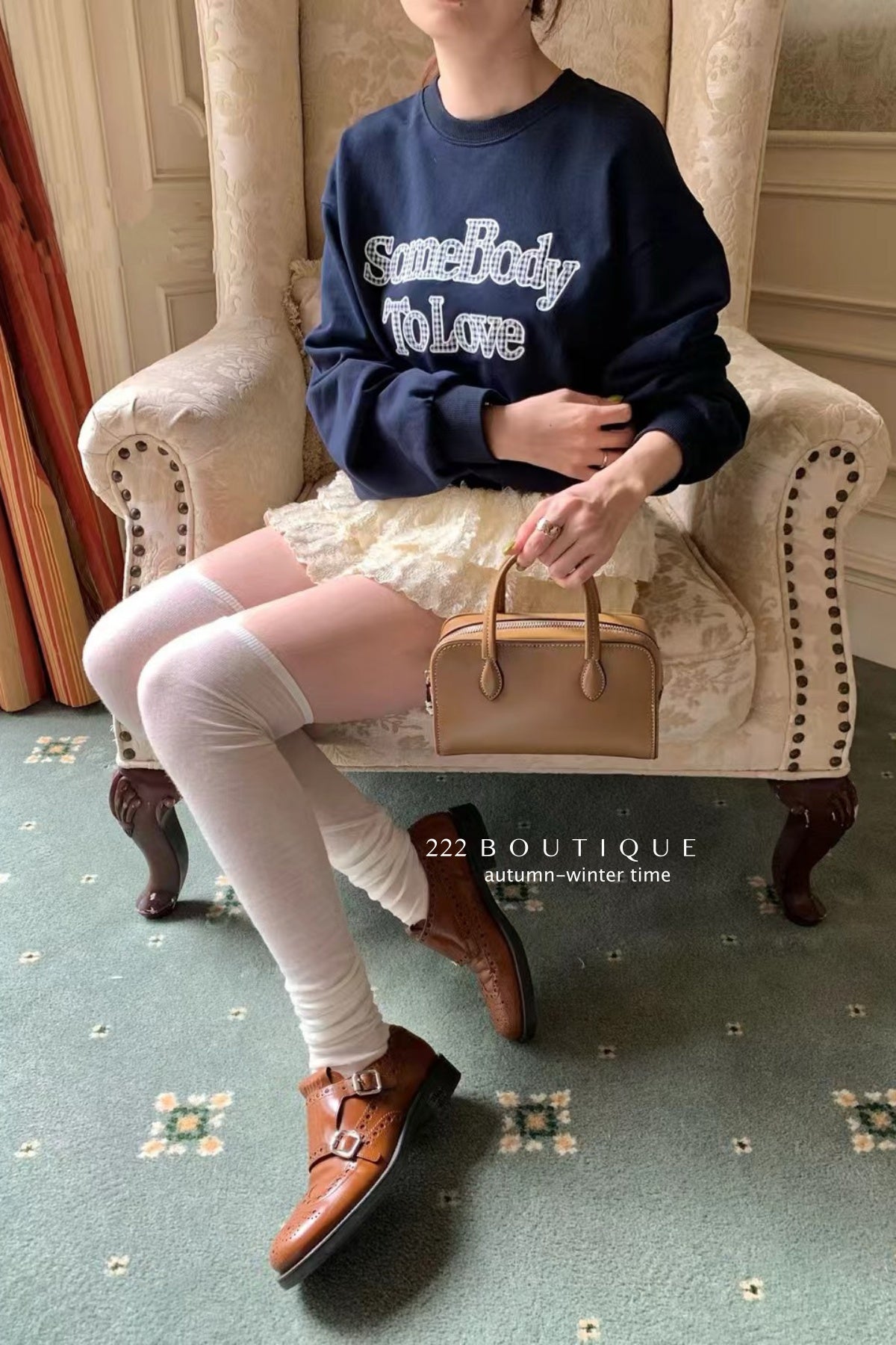 17a87 Basic Letter-Print Sweater