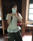 28A69- RUFFLE HEM TOP