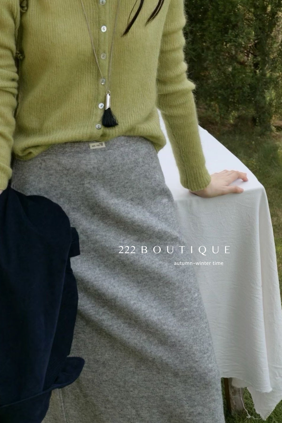 18v3 Basic long wool blend skirt