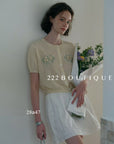 28a47 -  FLORAL KNIT CARDIGAN
