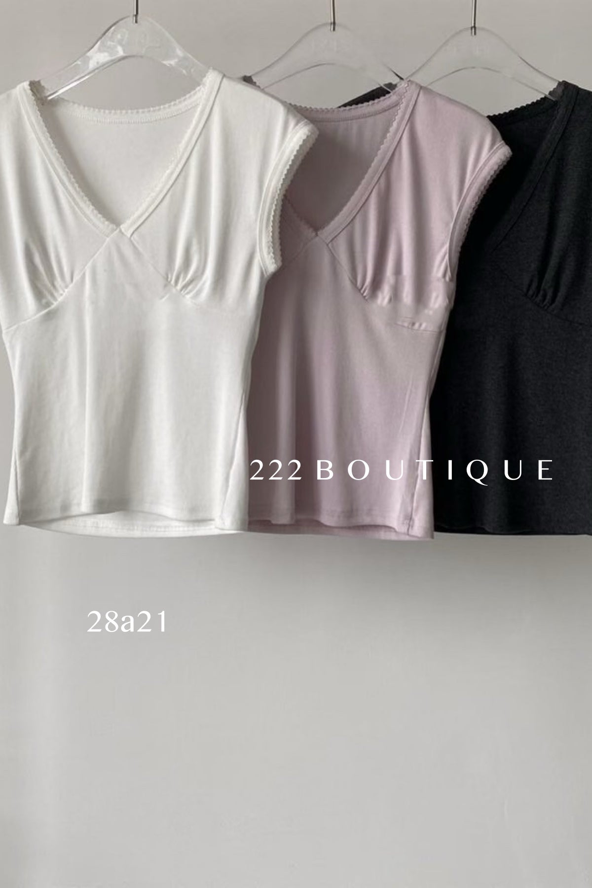 28A21- DRAPED V-NECK TEE
