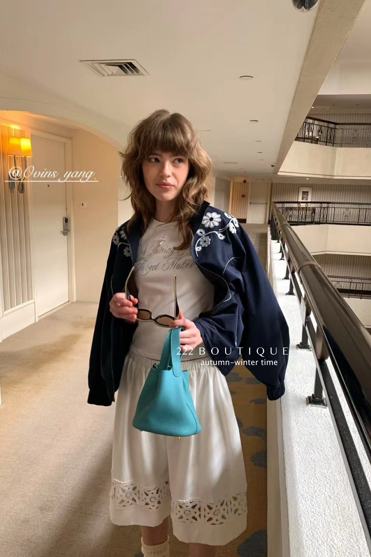 17v79 Embroidered floral windbreaker