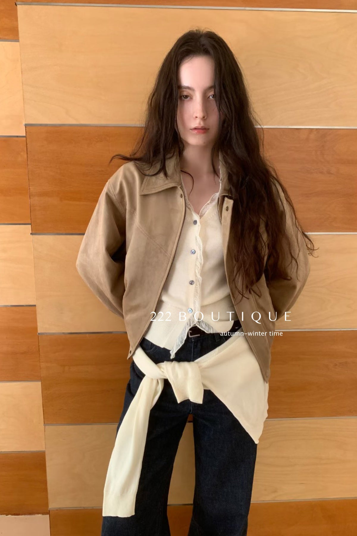 18a43 Suede fleece jacket