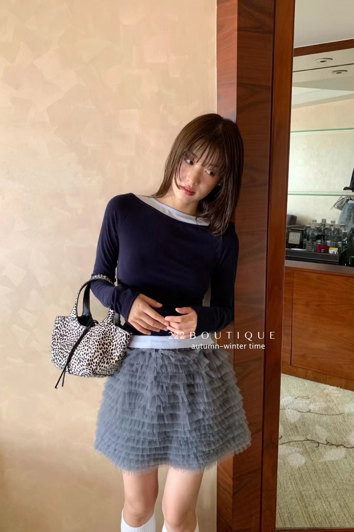 17v10 Tiered pleated mini skirt