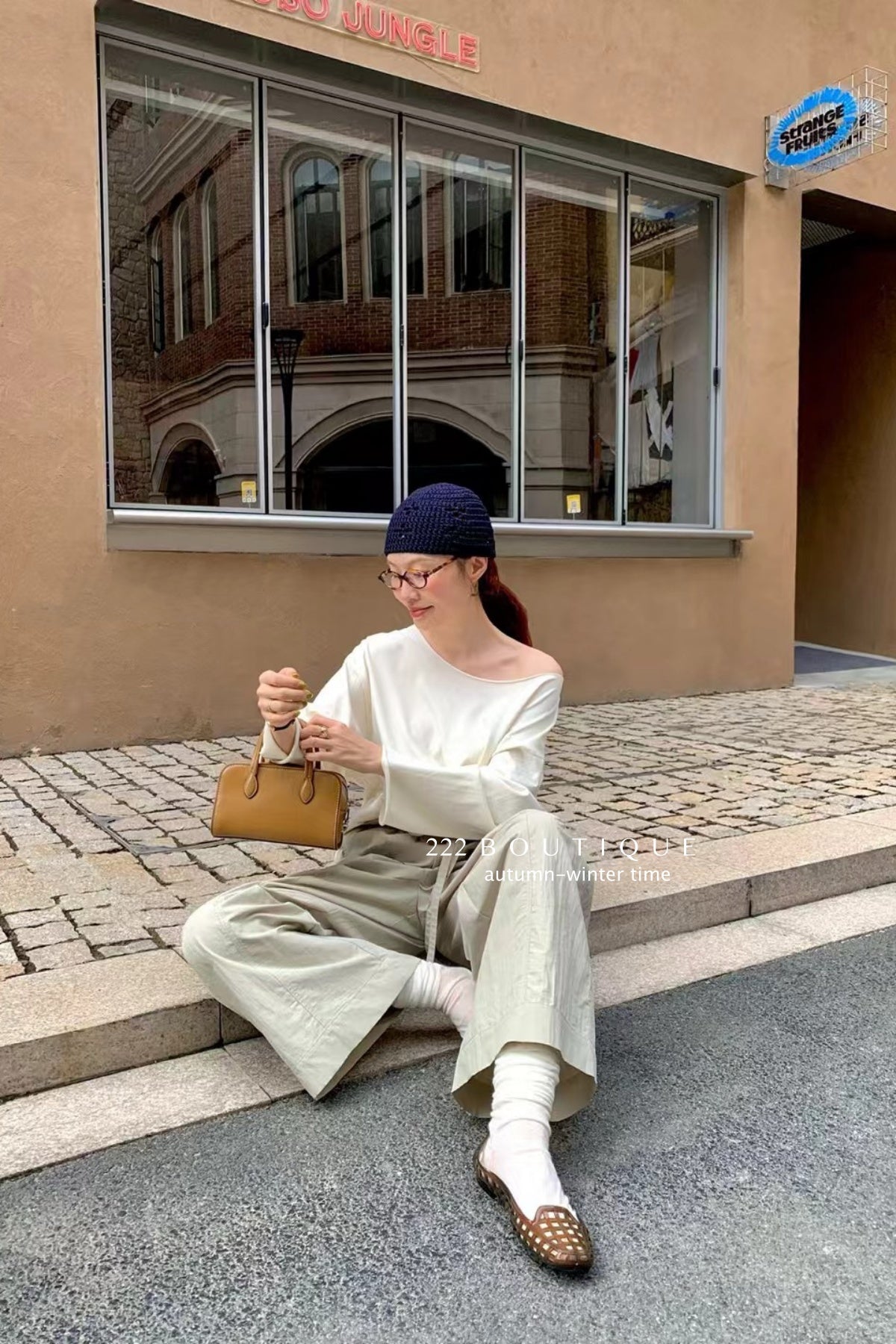 17a85 Asymmetrical Neck Basic Cotton Top