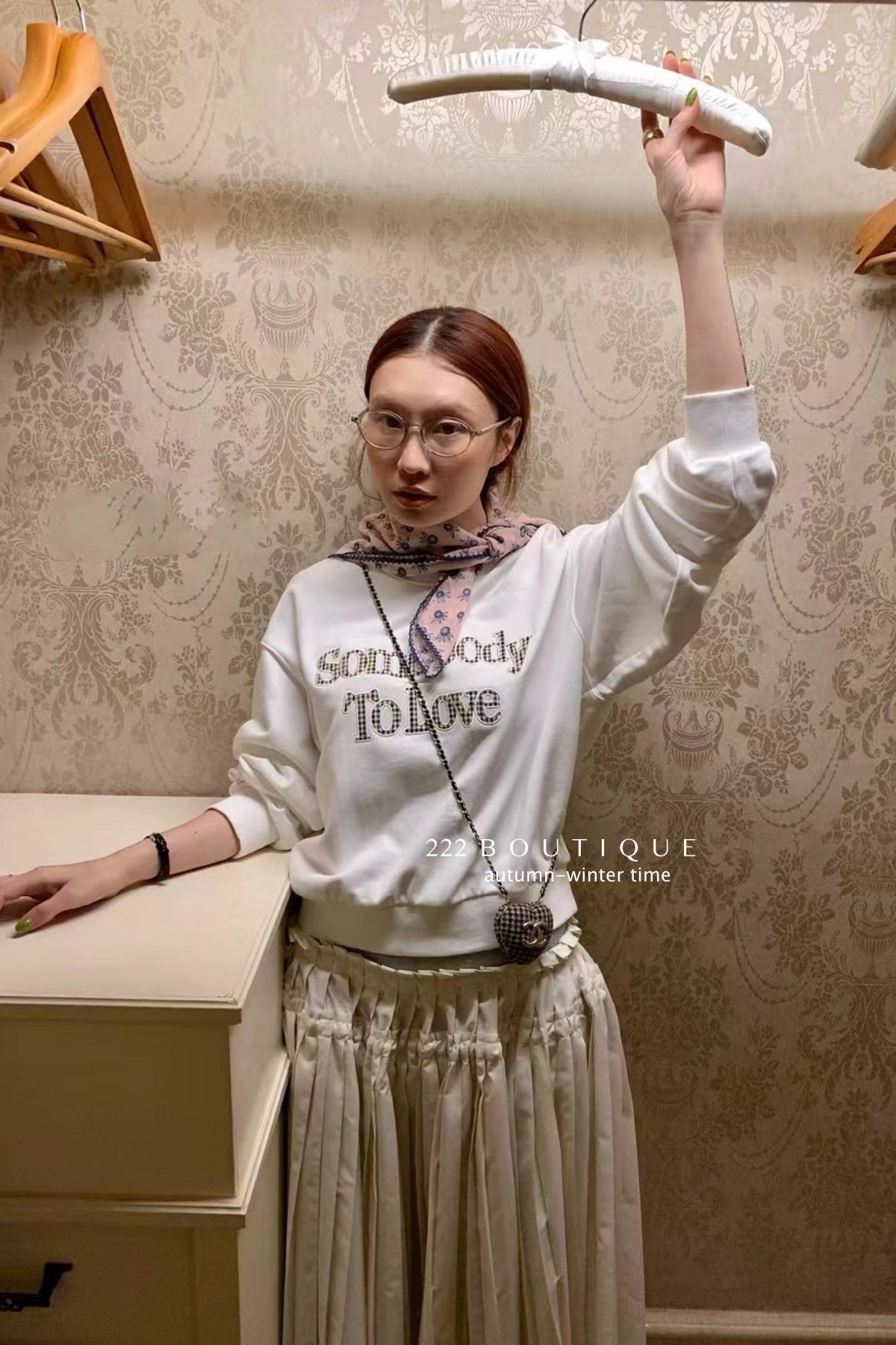 17a87 Basic Letter-Print Sweater