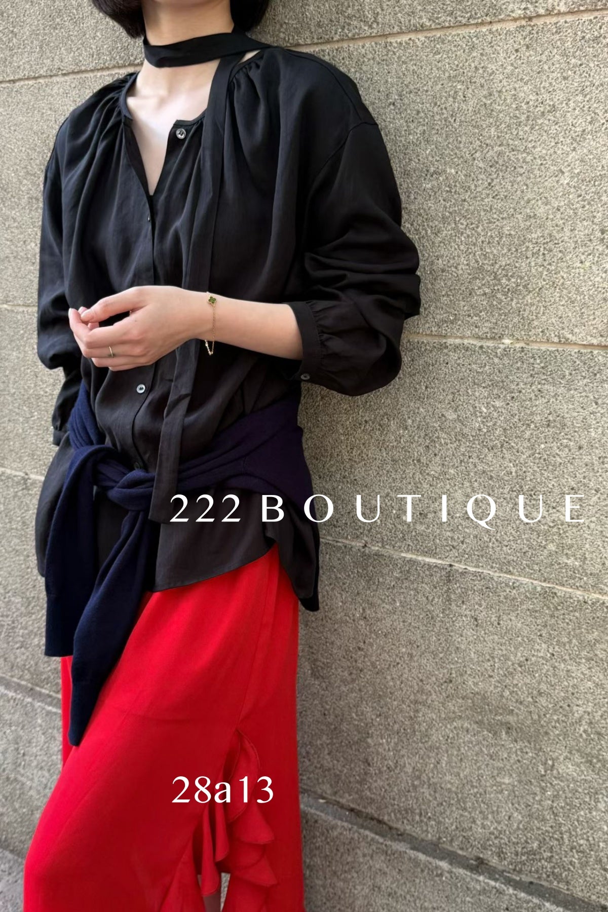 28a13- STAND COLLAR BLOUSE