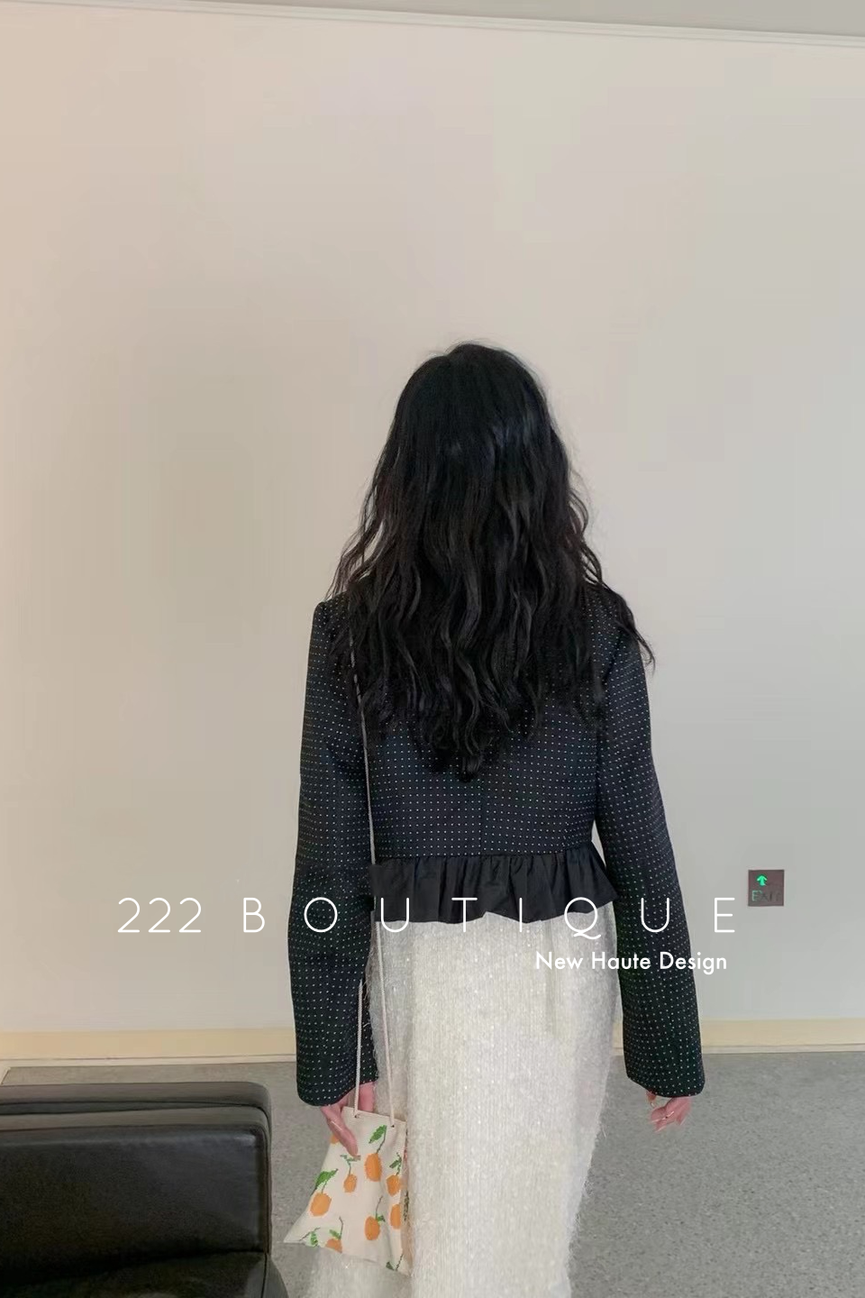 Polka-dot belt jacket