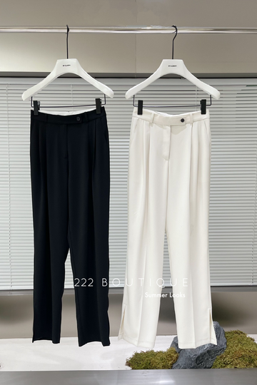 High-waist straight trousers