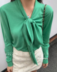knitted tie sweater