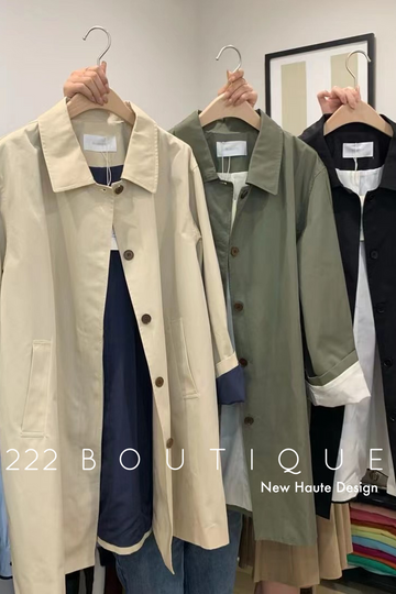 basic kaki trench coats