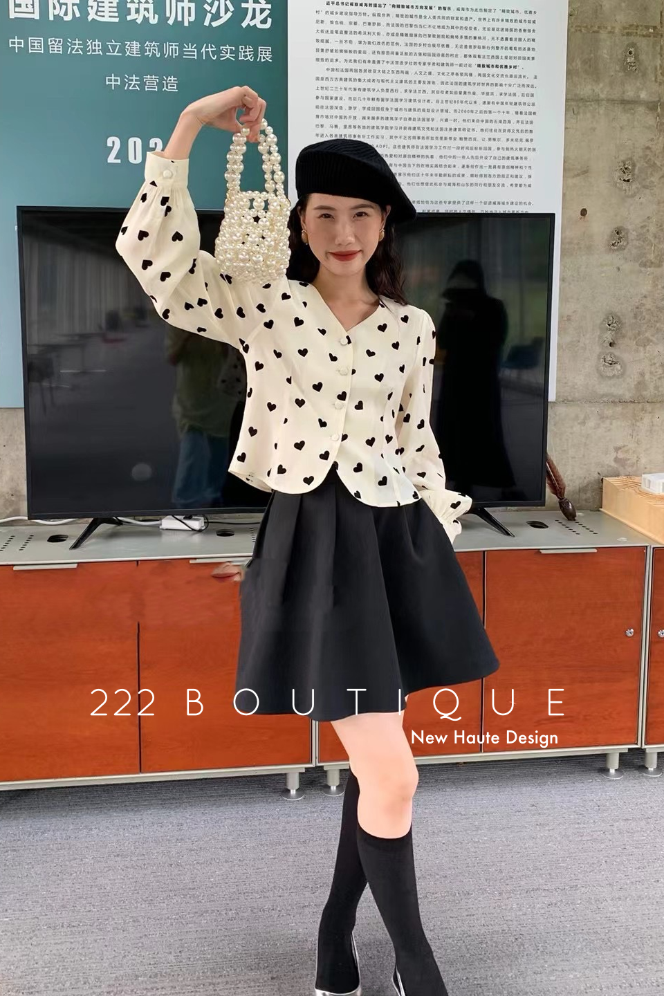 Heart printed shirt