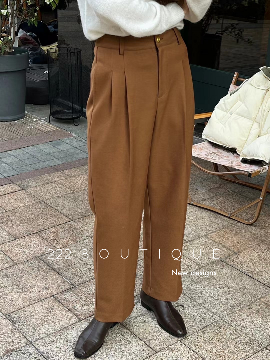 Elastic waist crop trousers