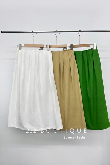 Cotton midi skirt