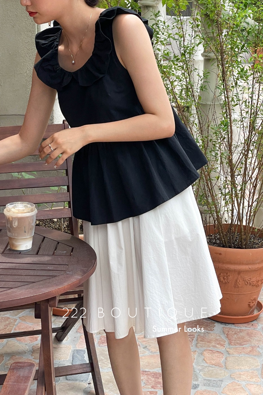 Ruffled cotton blouse