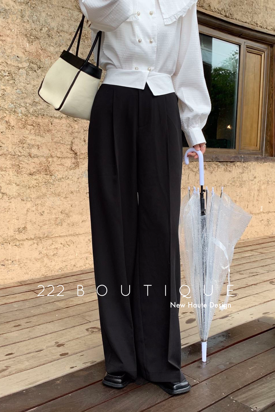 high waist palazzo trousers