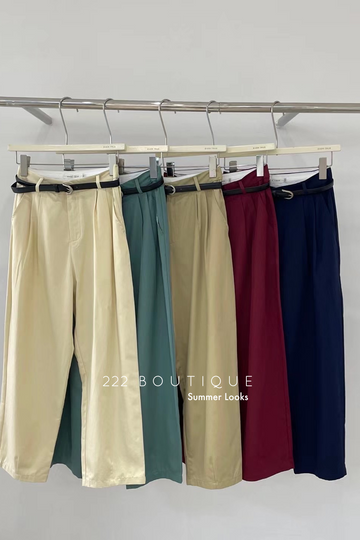 Linen straight trouser