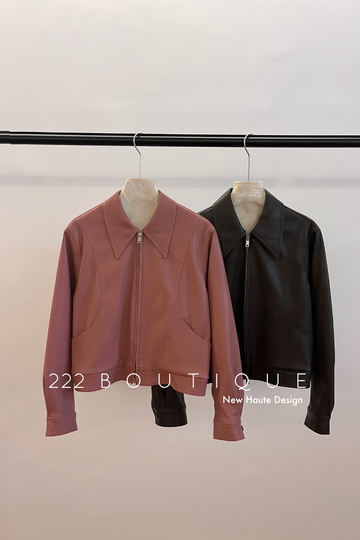 Oversize leather jacket