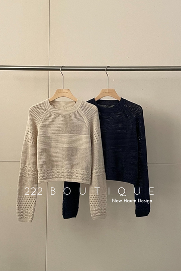 Openwork knit sweater