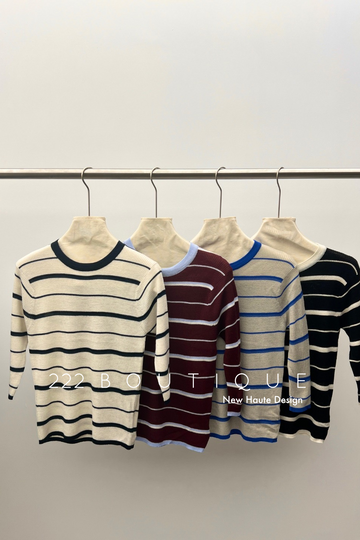 Striped knit T-shirt