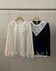 Lace velvet blouse