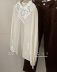 Lace velvet blouse